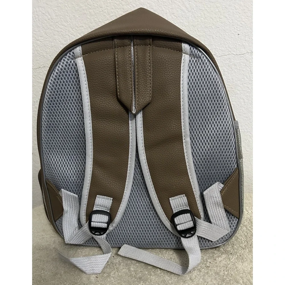 Purrfectiion Portable Travel Cat Pet Carrier See Through Khaki Backpack-PB3